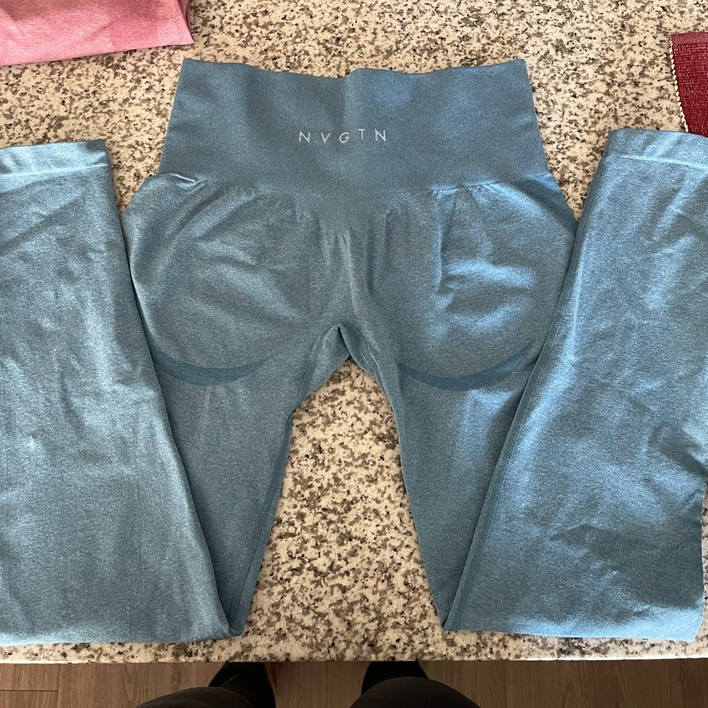 NVGTN Sky Blue Contour Seamless Leggings